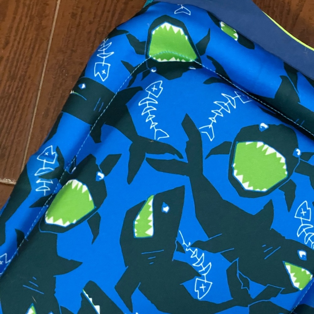 Kids Speedo Floatation Aid Swim Vest Life Jacket blue green sharks 30 to 50 lbs - Picture 6 of 9